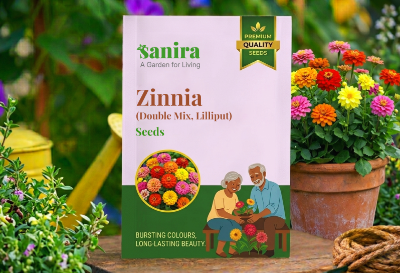 Zinnia (Double Mix, Lilliput) Seeds