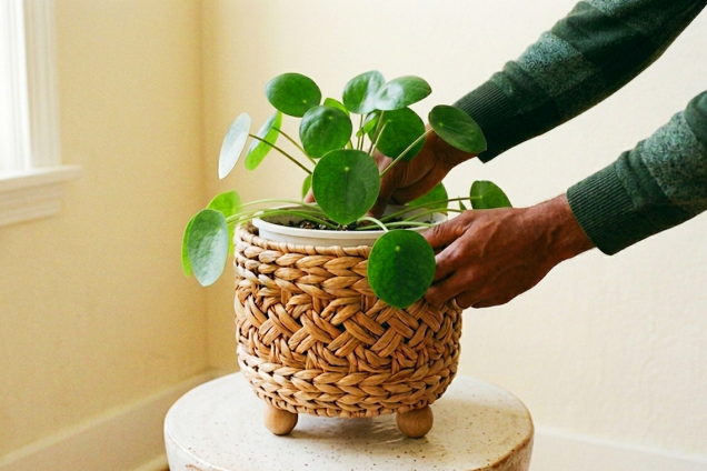 The Footed Rattan Basket Planter