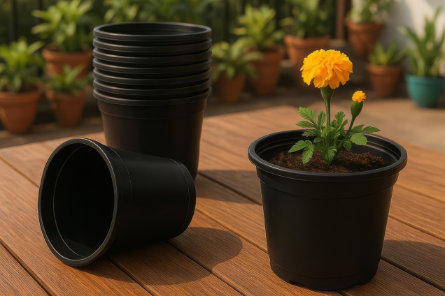 Black Plastic Pots