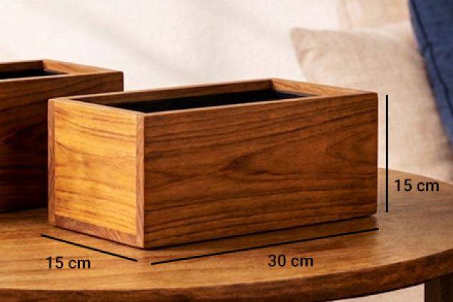 Modern Wooden Planter Box- Set of 2