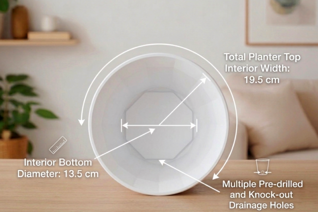 The Facet Plastic Pot: White